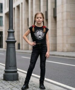 Beyaz Rock&Roll Zİncirli T-shrt