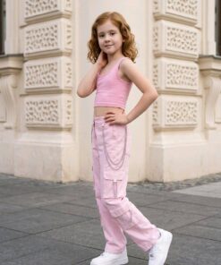Toz Pembe Kargo Pantalon